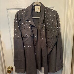 Studded‎ Gray Women's Jacket